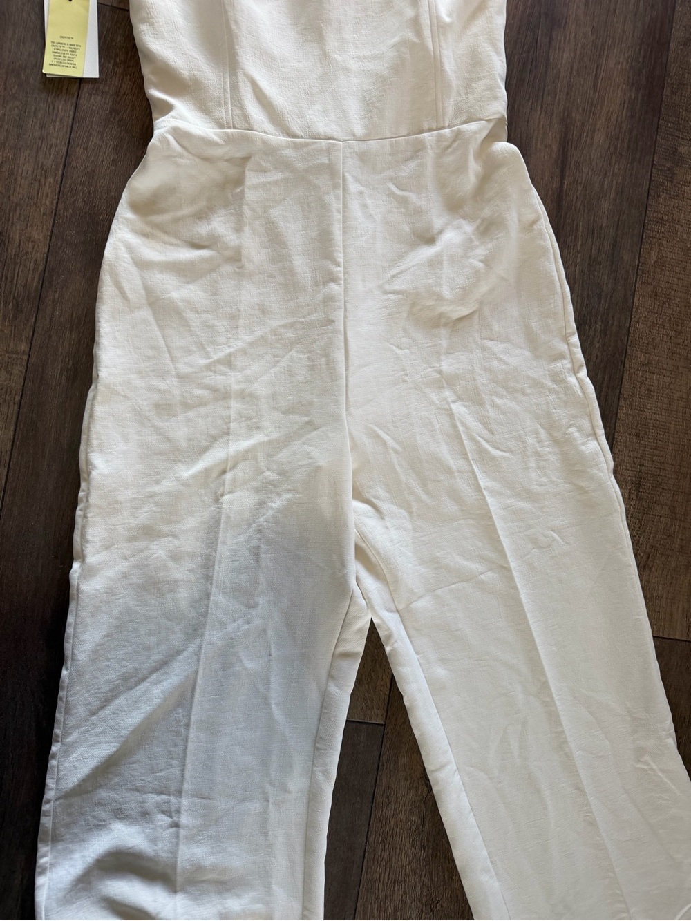 Strapless Wide-Leg Jumpsuit in Cream - Picture 3 of 5